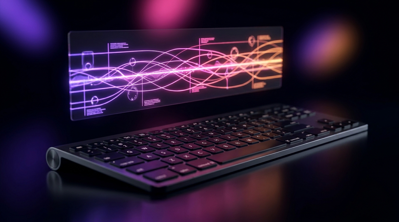 Pantalla dividida comparando la línea de tiempo de Premiere Pro y una interfaz de IA.