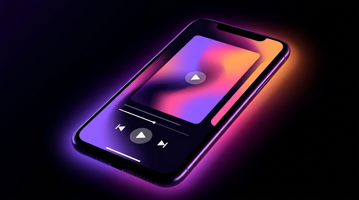 Archivos de video limpios transfiriéndose entre plataformas sociales en un entorno digital oscuro