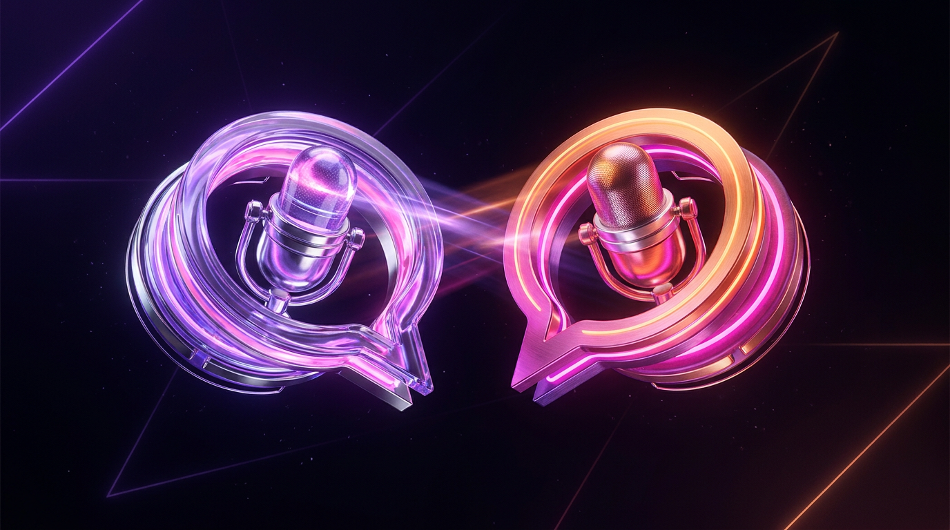 Ondas de audio brillantes sobre una línea de tiempo digital representando edición IA