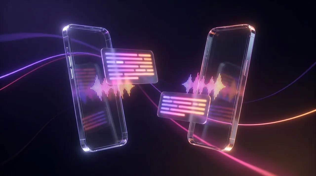 Dos pantallas abstractas brillantes de edición de video frente a frente