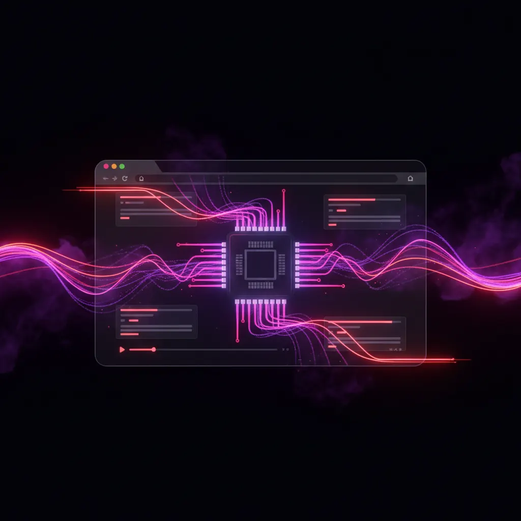 Interfaz abstracta de navegador procesando múltiples flujos de video en alta resolución
