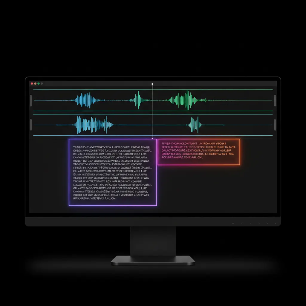 Línea de tiempo de edición separando ondas de audio superpuestas
